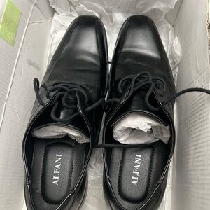 Alfani Black Leather Oxford Shoes Classic Formal Design